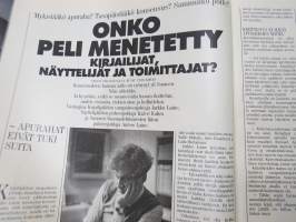 Kotiliesi 1987 nr 3, 6.2.1987, Pakolaiset korvaamaan vähentyvää kansaamme?, Sadunkertojan koti - Minna Laukkanen, Kirjailijat &amp; näyttelijät - peli menetetty?