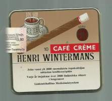 Cafe Creme  - sikarilaatikko peltiä , koko 8x8x1  cm