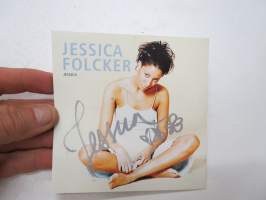 Jessica Folcker - Jessica-albumin promootiokortti, jossa alkuperäinen nimikirjoitus -original signature on promotion card