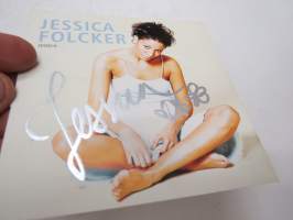 Jessica Folcker - Jessica-albumin promootiokortti, jossa alkuperäinen nimikirjoitus -original signature on promotion card