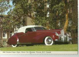 Packard super Eight 1941  auto autokortti  autopostikortti kulkematon