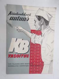 KB Kåbeteck Tasoitus - uusi taloudellinen menetelmä rakennusten sisäpintojen tasoittamiseen -esite, käyttöohje, neuvoja ym.