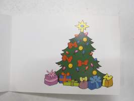 Vuorela -joulutervehdys / joulukortti &amp; 60-vuotiskortti, kortissa omakätiset allekirjoitukset Wäinö Vuorela, Pekka Vuorela &amp; Raimo Vuorela