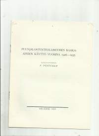 Puunjalostusteollisuuden raaka-aineen käyttö vuosina 1926- 1935 /  V Pöntinen 10 sivua