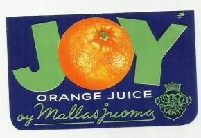 JOY orange juice -  juomaetiketti