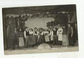 Suomenlinnan Näytelmäseura &quot;Junula ja Tanula&quot; 1920 - teatterivalokuva valokuva 9x13 cm nimet kuvan takana
