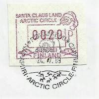 Santa Claus land Artic Circle Rovaniemi 24.7.89 - lipuke 20 penniä  15 kpl erä