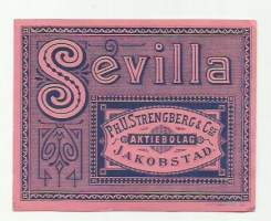 Sevilla  - tupakkaetiketti  alk 1886