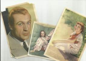 Cary Cooper, Loretta Yuong, Claudette Colbert - keräilykuva 1937  yht 3 kpl