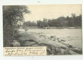 Helsinki Korkeasaari   - paikkakuntapostikortti postikortti kulkenut 1903 merkki pois