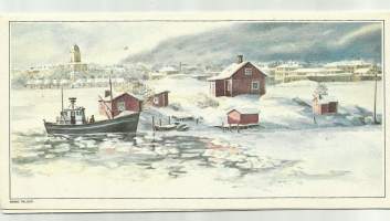Kimmo Pälikkö  talvinen maisema - joulukortti taittokortti