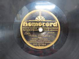 Homocord H-O. 4-23130-I / II Veli Lehto &amp; Homocord-orkesteri - Keltaiset banaanit / Kaksi kyyneltä -savikiekkoäänilevy / 78 rpm 10&quot; record