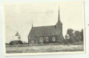 Kristiinan kaupunki kirkko   - paikkakuntakortti, kirkkopostikortti    kulkematon