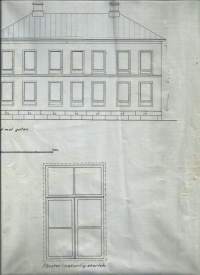 Ritning till modell för hus i Wasa från 1800-talet / Vasa 1931 K G Mosander - rakennuspiirustus