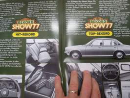 Opel Rekord 1977 -myyntiesite / sales brochure
