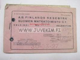 Suomen Matkatoimisto Oy -rautatielippuvihko Eurooppa 1927