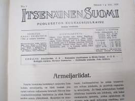 Itsenäinen Suomi 1928 nr 8 Armeijariidat, Kansamme eheyttäminen ja Päivän Uutiset, Kelloggin sopimus, ym.