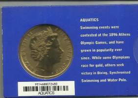 Australia 5 Dollars 2000 Sidney  Olympic  kotelossa / Aquatics  Uinti