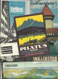 Vanhoja matkailumainoksia Sveitsi matkaesite erä n 5 kpl