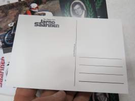 Jarno Saarinen - The Flying Finn -postikorttisarja 4 kpl kortteja + kuori / post card 4 pcs + envelope with print