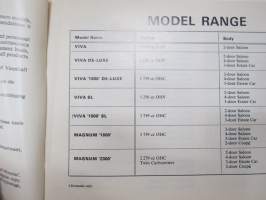 Vauxhall Viva &amp; Magnum 1975 handbook -käyttöohjekirja, englanninkielinen