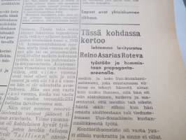 Kansan Oikeus - Vapautta - Leipää - Työtä 1940 näytenumero, 13.12.1940, äärioikeistolainen lehti, päätoimittaja Olavi Suvela, Työvoiman Liitto yhdistyksen lehti