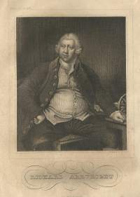 Vanha painokuva ,  Sir Richard Arkwright 1732-1792. English Textile Industrialist And Inventor.Published London 1833. Poster...kehystämätön  koko 21x14  cm