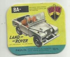 Land Rover  - autokortti, keräilykuva, kahvipakettikuva