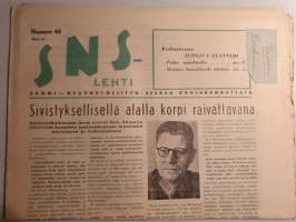 SNS-lehti N:o 44, 1948 Suomi-Neuvostoliitto seuran äänenkannattaja. mm. Näyttelijän tehokeinot, Maksim Gorki ja suomalaiset.