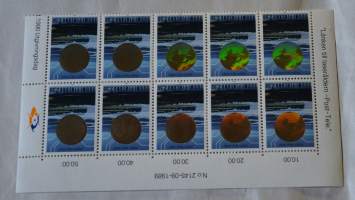 Puolikas postimerkki arkki 10 kpl PTL liikelaitokseksi Sininen