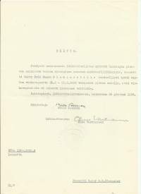 Lääkintöhallitus   - stansattu paperisinetti  ja Pääjohtaja Niilo Pesonen nimikirjoitus asiakirjalla 1956  - sinetti