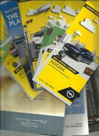 Yli puoli kiloa autoaiheisia esitteitä kortteja mm Opel uudehkoja
