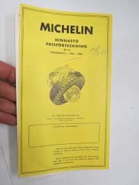 Michelin rengashinnasto / prisförteckning nr 16, toukokuu 1955, kuvitettu