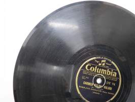 Columbia DY 74, Ramblers orkesteri - Carmen Sylva -valssi / Rytmi pojat - Roses from the Orient (Ruusuja Itämailta) -savikiekkoäänilevy / 78 rpm 10&quot; record