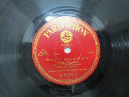 Parlophon B. 36077, Georg Malmstén - Hyljätty äiti / Vangin muistelmia -savikiekkoäänilevy / 78 rpm 10&quot; record