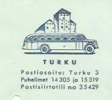 Autokori Oy  Turku 1951  - firmalomake