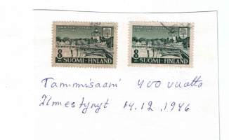 Postimerkki. Tammisaari 400 vuotta. Merkki  ilmestynyt 14.12. 1946