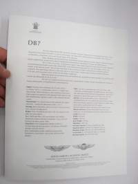 Aston Martin DB 7 -myyntiesite / sales brochure