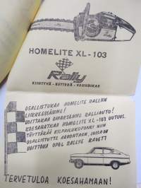 E. Rantapere Laitila, 12.10.1967 25-vuotispäivän tarjoukset - Homelite XL-103 Rally / kilpailu, palkintona Opel Kadett Rallye -mainos / ad