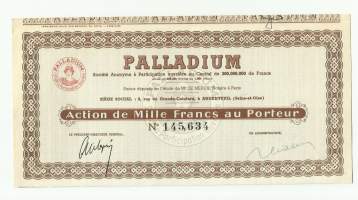 Palladium Action de Mille Francs - osakekirja