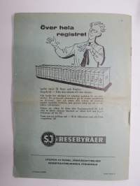 Sverige - Holland / Belgien / England / Tag tåget, 30.9.1956-1.6.1957 -tidtabell / rautateiden aikataulu / train timetable