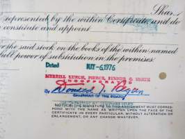 Studebaker-Worthington, Inc., 1978 -osakekirja / share certificate
