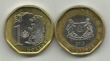 Singapore 1 Dollar  2013-16  - ulkomainen kolikko