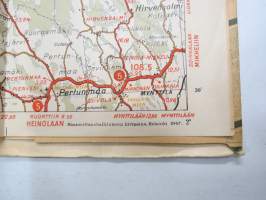 Suomen tiekartta 7 1947 Vägkarta över Finland -road map