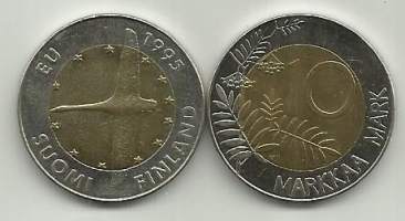 10 markkaa EU jäsenyys 1995 kolikko