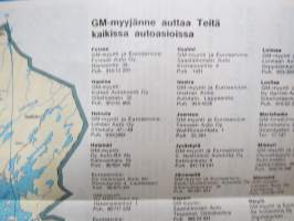 GM Euroservice - Maanteiden yleiskartta, Suomi 1974 -road map