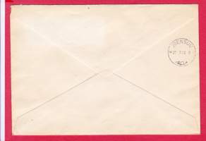 FDC Ensipäivänkuori 26.7.1960 Geodeettis-fysikaalinen Kongressi 30 mk. LAPE 523. R-kirje- kulkenut