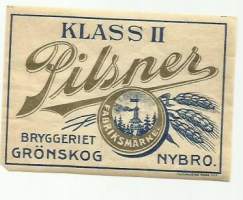 Pilsner Klass II - olutetiketti  litografia