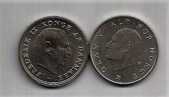 Norja  1 Krone Olav V   1967 ja 1977   - kolikko 2 eril