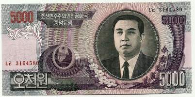 Pohjois-Korea    5000  Won  2006  -    seteli  / Won on Korean demokraattisen kansantasavallan eli Pohjois-Korean virallinen rahayksikkö, joka jakaantuu sataan